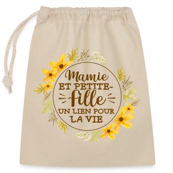 Mamie Et Petite-Fille Grand Maman - Sac cadeau en coton avec cordon (25 x 30 cm) - nature - Devant