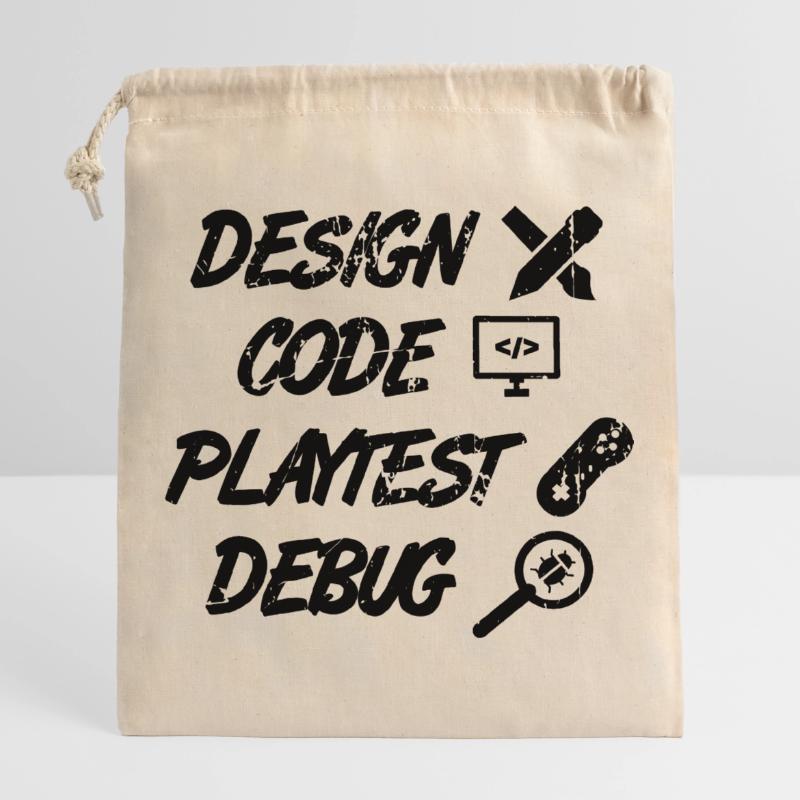 Débogage Playtest de code de conception Sac cadeau en coton avec cordon (25 x 30 cm)