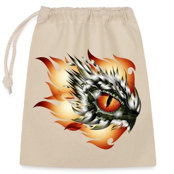 Tatouage de l’œil magique d’un dragon en flammes - Sac cadeau en coton avec cordon (25 x 30 cm) - nature - Devant