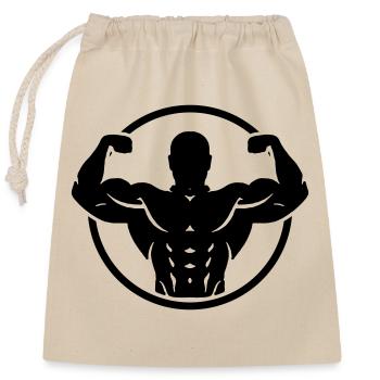 Logo de culturisme - Sac cadeau en coton avec cordon (25 x 30 cm) - nature - Devant