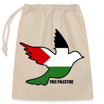 Free palestine - Sac cadeau en coton avec cordon (25 x 30 cm) - nature - Devant