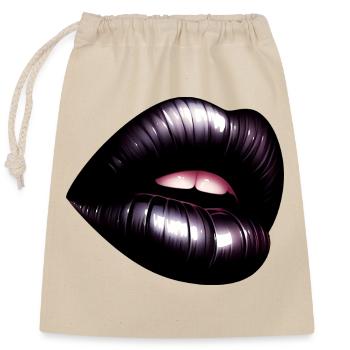 Black Lips - Mysterious Elegance - Closable cotton gift bag (25x30cm) - nature - Front