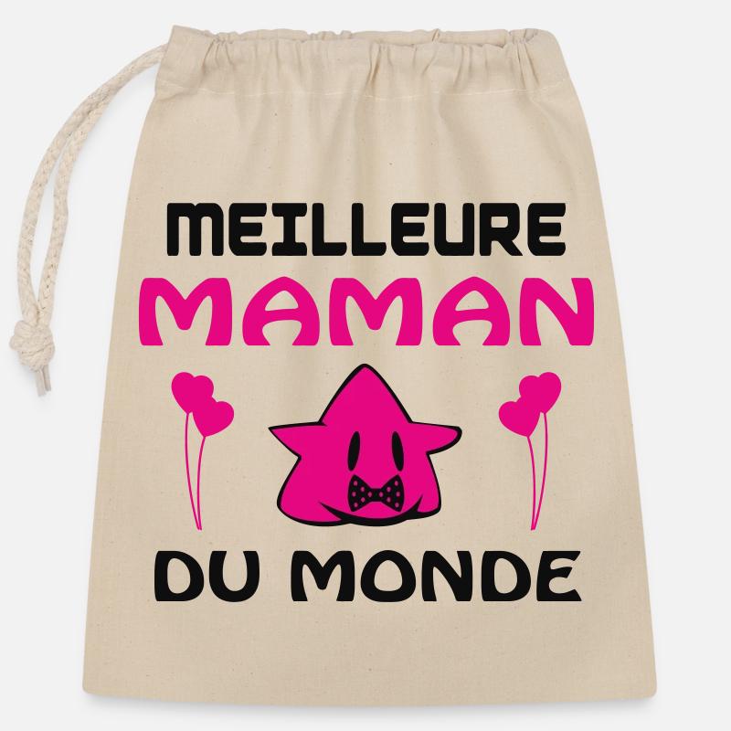BESTE MUTTER DER WELT - Verschließbarer Geschenkbeutel aus Baumwolle (25x30cm) - Natur