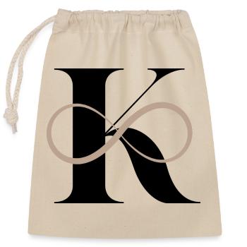 Infinite letter k - Closable cotton gift bag (25x30cm) - nature - Front