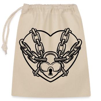Heart Castle Emotional Cold Blockade Goth Gothic Emo - Closable cotton gift bag (25x30cm) - nature - Front