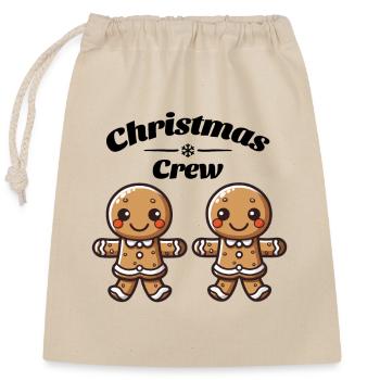 Équipage de Noël - Sac cadeau en coton avec cordon (25 x 30 cm) - nature - Devant