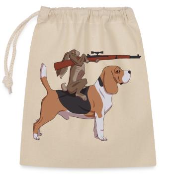 Chasse au lièvre - Sac cadeau en coton avec cordon (25 x 30 cm) - nature - Devant