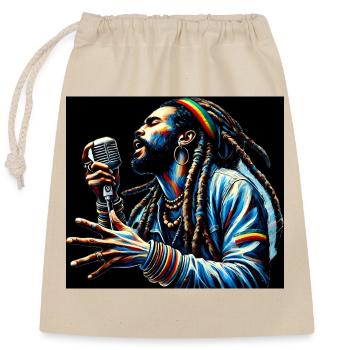 Vibrations des dreadlocks - Sac cadeau en coton avec cordon (25 x 30 cm) - nature - Devant