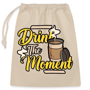 Coffee break - Closable cotton gift bag (25x30cm) - nature - Front