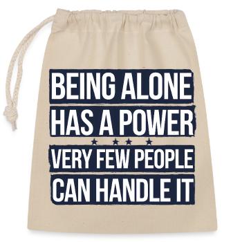 Empowering Solo Strength Quote, Motivational  - Closable cotton gift bag (25x30cm) - nature - Front