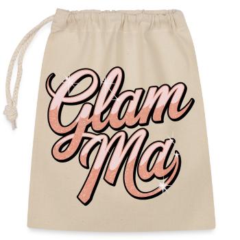 Glam Mad Glitter Script - Closable cotton gift bag (25x30cm) - nature - Front