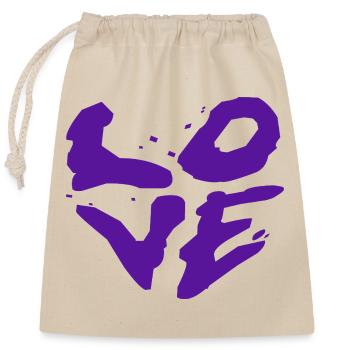 Love Statement Urban Typografie - Verschließbarer Geschenkbeutel aus Baumwolle (25x30cm) - Natur - Vorne