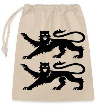 Wappen der Normandie 2 Schwarze Leoparden - Verschließbarer Geschenkbeutel aus Baumwolle (25x30cm) - Natur - Vorne