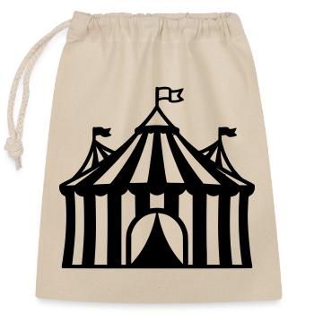 Circus Tent Manege Event Logo - Closable cotton gift bag (25x30cm) - nature - Front