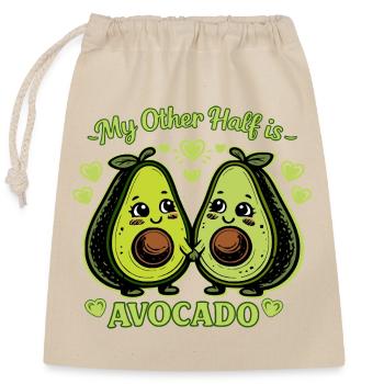 My other half is avocado - Closable cotton gift bag (25x30cm) - nature - Front