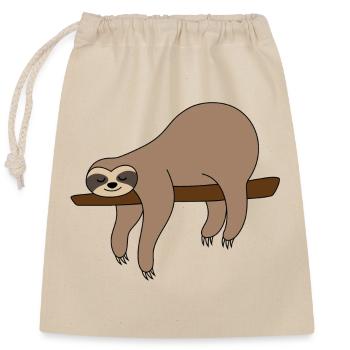 Sloth branch - Closable cotton gift bag (25x30cm) - nature - Front