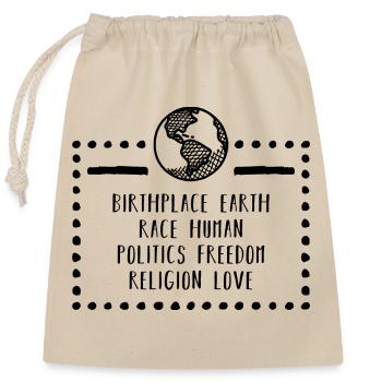Paix mondiale pour un monde en paix - Sac cadeau en coton avec cordon (25 x 30 cm) - nature - Devant