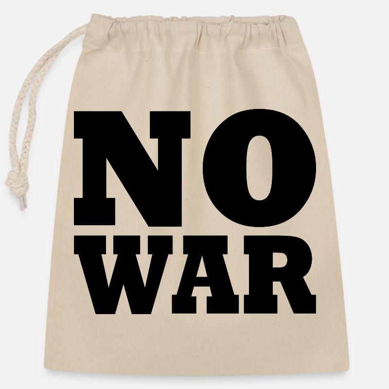 No war - Sac cadeau en coton avec cordon (25 x 30 cm) - nature