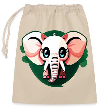 Little Elephant Cartoon Cute Adventure 13 - Closable cotton gift bag (25x30cm) - nature - Front