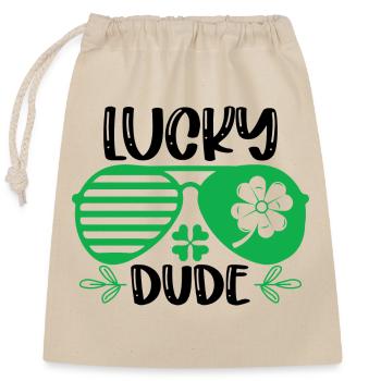 Lucky Dude St. Patricks Day - Verschließbarer Geschenkbeutel aus Baumwolle (25x30cm) - Natur - Vorne