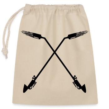 Logo roofers company crossed gas burners - Closable cotton gift bag (25x30cm) - nature - Front