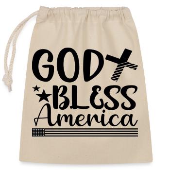 God Bless America - Verschließbarer Geschenkbeutel aus Baumwolle (25x30cm) - Natur - Vorne