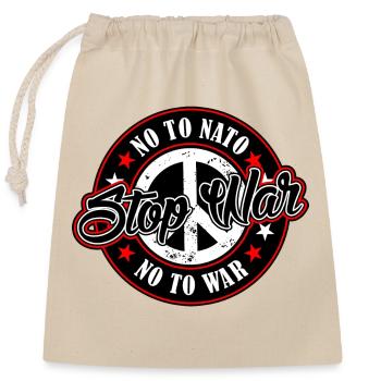 Stop War - Closable cotton gift bag (25x30cm) - nature - Front