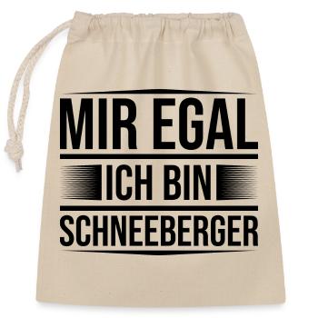 Schneeberg mir egal - Verschließbarer Geschenkbeutel aus Baumwolle (25x30cm) - Natur - Vorne