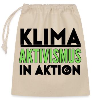 Klima Aktivismus Aktion Protest Umwelt Schutz - Verschließbarer Geschenkbeutel aus Baumwolle (25x30cm) - Natur - Vorne