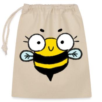 cute bee girl basic - Closable cotton gift bag (25x30cm) - nature - Front