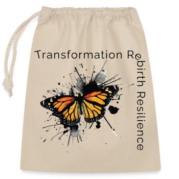 Butterfly - Transformation Rebirth Resilience - Closable cotton gift bag (25x30cm) - nature - Front