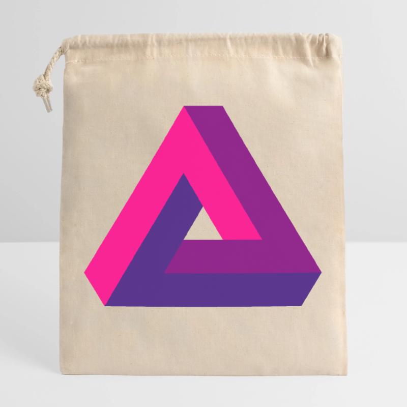 Mind-Bending Perspective: Impossible 3D Triangle Closable cotton gift bag (25x30cm)