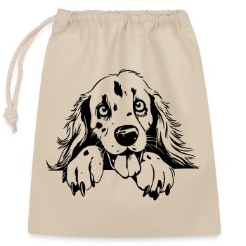 Setter mignon - Sac cadeau en coton avec cordon (25 x 30 cm) - nature - Devant