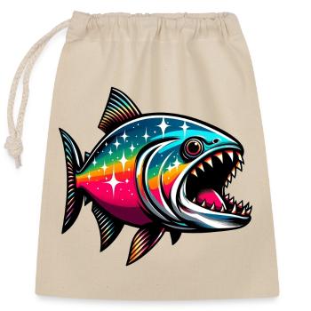 Piranha - Sac cadeau en coton avec cordon (25 x 30 cm) - nature - Devant