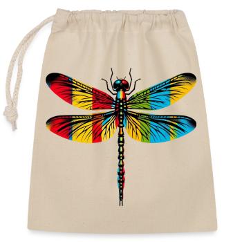 Libellule - Sac cadeau en coton avec cordon (25 x 30 cm) - nature - Devant