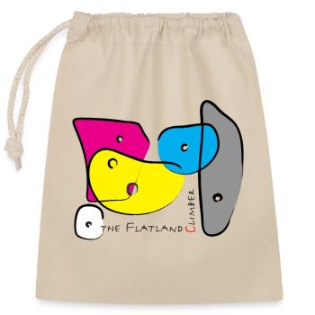 Poignées d’escalade de bloc couleur 3 - Sac cadeau en coton avec cordon (25 x 30 cm) - nature - Devant