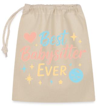 Bester Babysitter aller Zeiten - Verschließbarer Geschenkbeutel aus Baumwolle (25x30cm) - Natur - Vorne