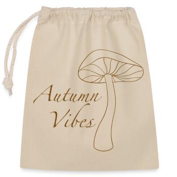 Herbstpilz Vibes - Verschließbarer Geschenkbeutel aus Baumwolle (25x30cm) - Natur - Vorne