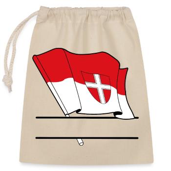 Espace de noms du drapeau de Vienne - Sac cadeau en coton avec cordon (25 x 30 cm) - nature - Devant