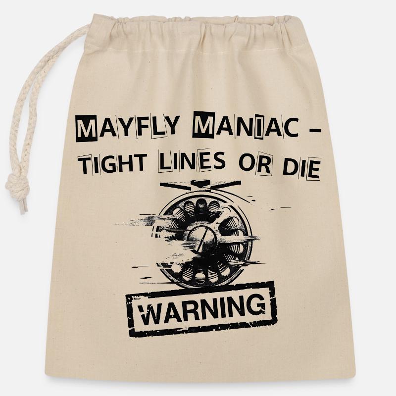 Mayfly Maniac Fight Lines Tee - Closable cotton gift bag (25x30cm) - nature