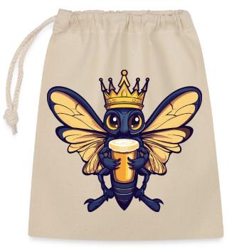 Dragonfly Beer King - Closable cotton gift bag (25x30cm) - nature - Front