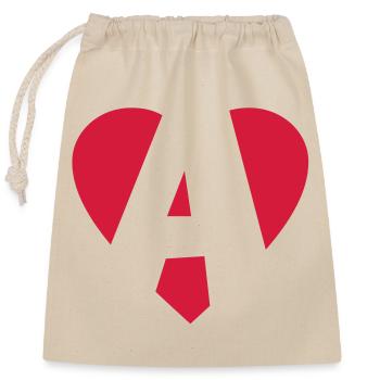 Heart A - I love A - Closable cotton gift bag (25x30cm) - nature - Front