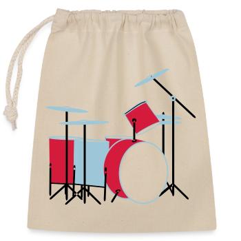 coloured_drums - Verschließbarer Geschenkbeutel aus Baumwolle (25x30cm) - Natur - Vorne