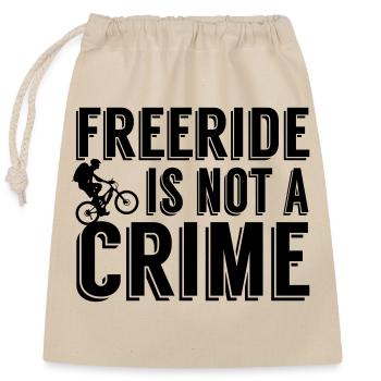 Freeride is not a crime - Verschließbarer Geschenkbeutel aus Baumwolle (25x30cm) - Natur - Vorne