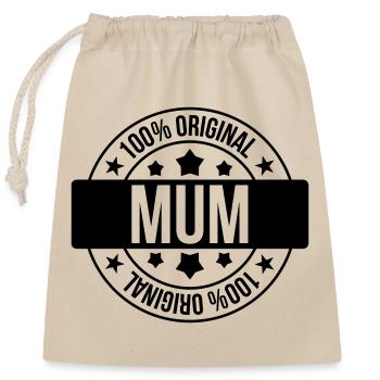 Mum - Closable cotton gift bag (25x30cm) - nature - Front