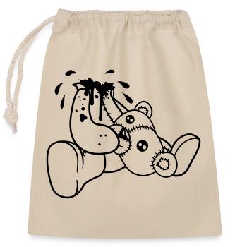 decapitated head drops polar spatter blood disgust - Closable cotton gift bag (25x30cm) - nature - Front