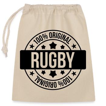 Rugby - Rugbyman - Sport - Fighter - Fight - Closable cotton gift bag (25x30cm) - nature - Front