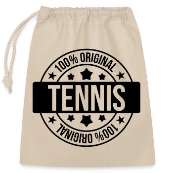 Tennis - Sport - Ball - Player - Game - Sportsman - Closable cotton gift bag (25x30cm) - nature - Front