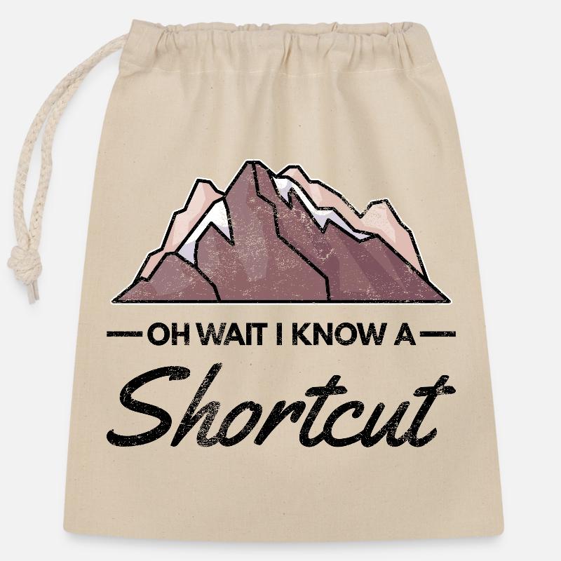 Oh Wait I Know A Shortcut Gift Present Way Route - Closable cotton gift bag (25x30cm) - nature
