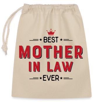 mother-in-law - Closable cotton gift bag (25x30cm) - nature - Front